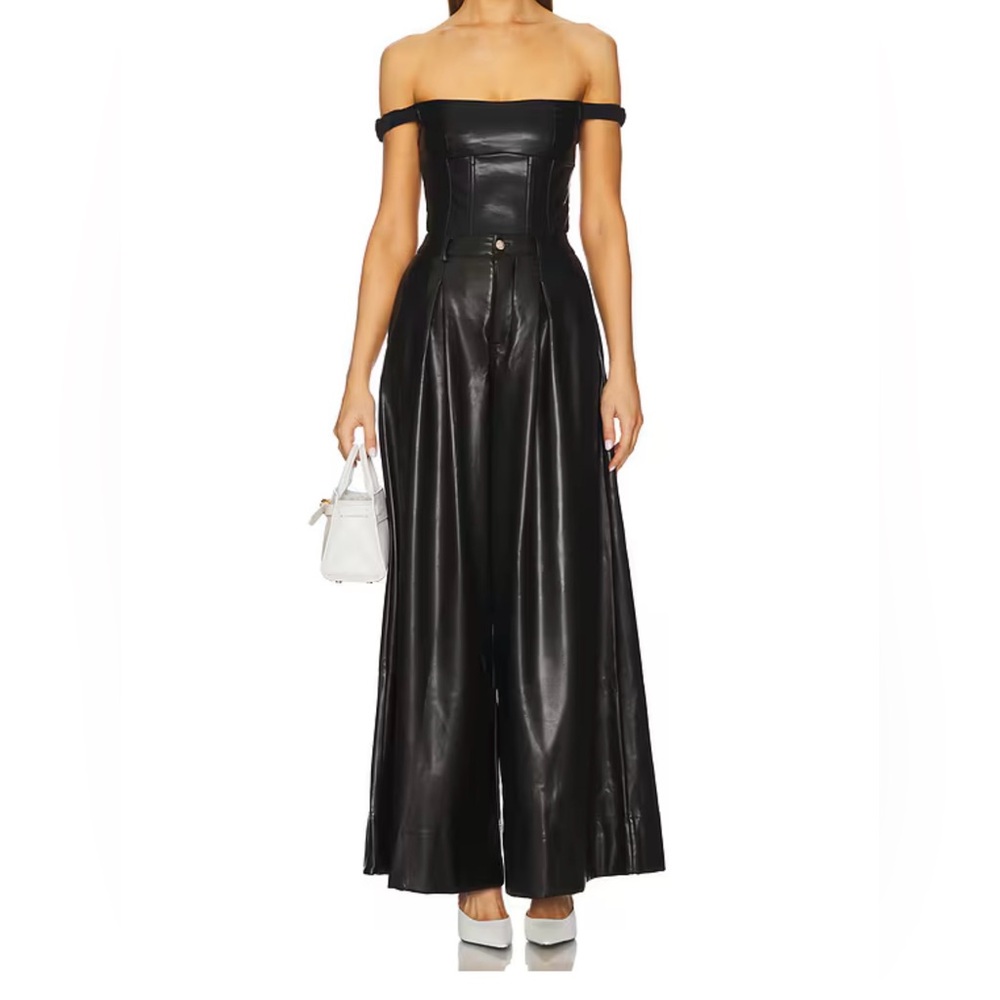 NEW w TAGS LEATHER PANTS
WeWoreWhat 
Vegan leather extreme wide leg pants